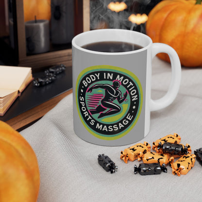 Sports Massage Mug — "Body in Motion" Ceramic Coffee Cup (11oz, 15oz)