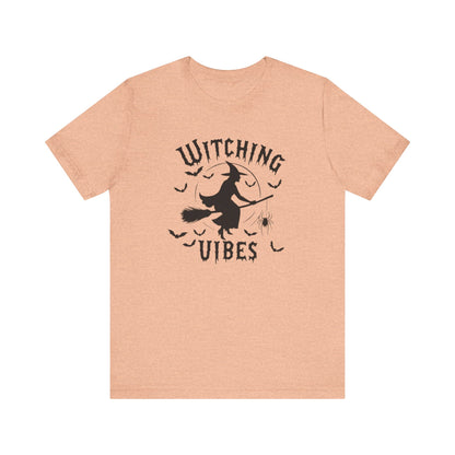 Witching Vibes Graphic Tee, Halloween Apparel, Unisex Costume Top, Casual T-Shirt, Spooky Season Outfit, Witchy Gift