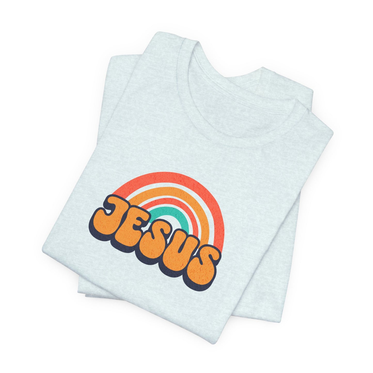 Jesus Rainbow T-Shirt — Retro Christian Faith Tee