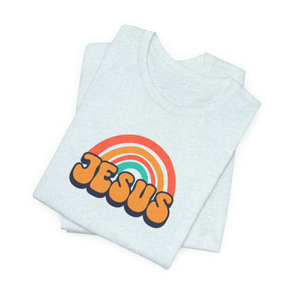 Jesus Rainbow T-Shirt — Retro Christian Faith Tee