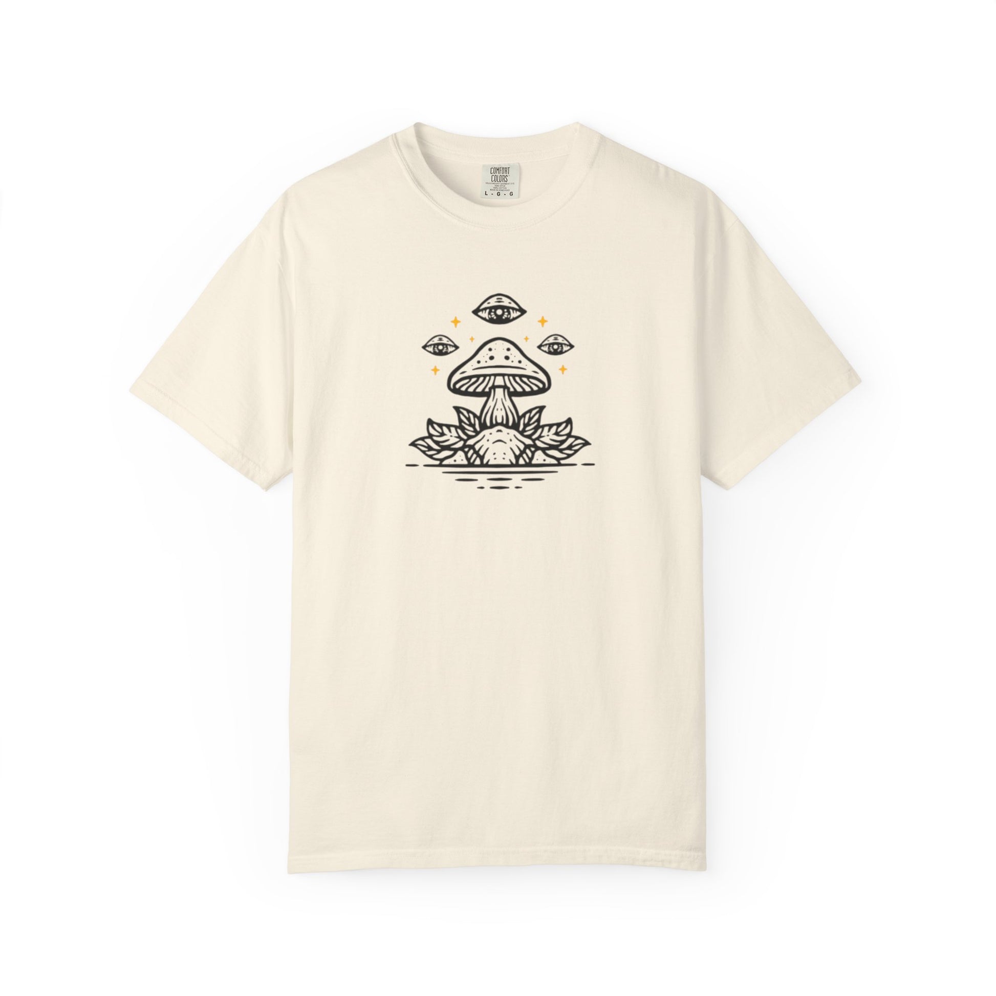 Mushroom Gift from Visitors, Unisex Garment-Dyed T-shirt - Psychonaut Swag