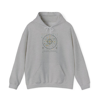Celestial Pathfinder Hoodie — Vintage Star Map Graphic Sweatshirt