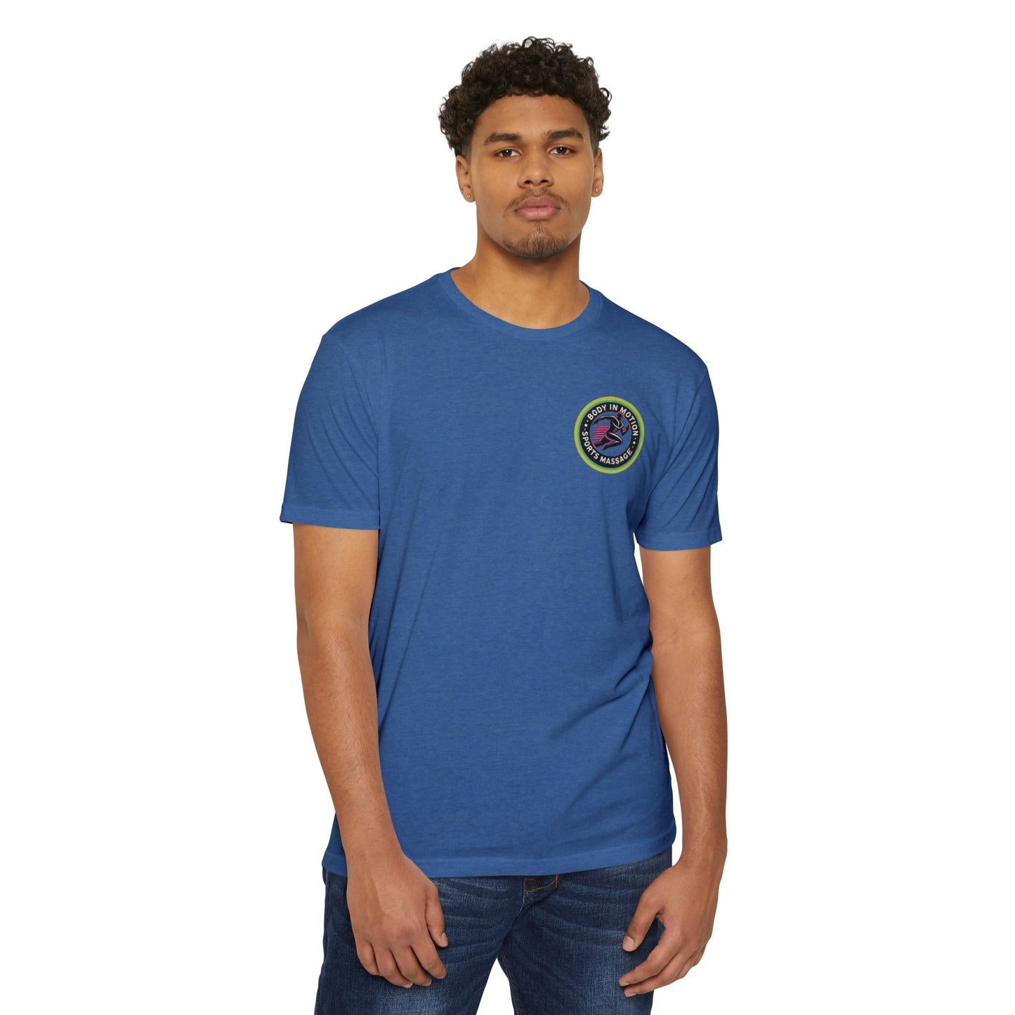 Sports Massage, Retro Camper Badge T-Shirt — Vintage RV Travel Logo Tee