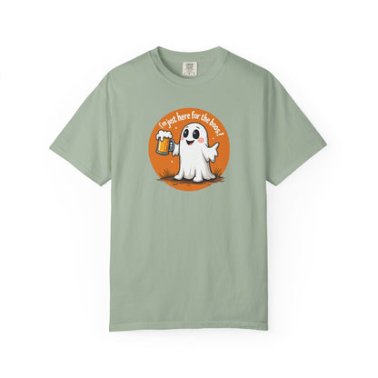 Halloween Ghost Beer T-Shirt — "I’m Just Here for the Boos" Cute Spooky Tee
