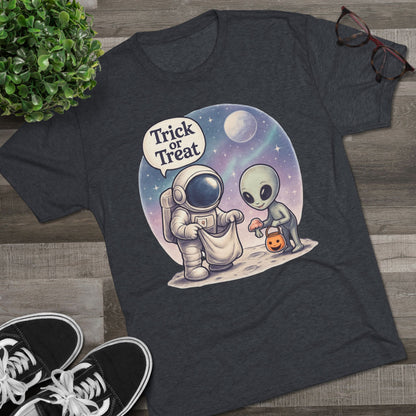 Space Trick or Treat Crew Tee, Halloween T-Shirt, Space Theme Shirt, Unisex Graphic Tee, Fun Costume Tee, Gift for Space Lovers