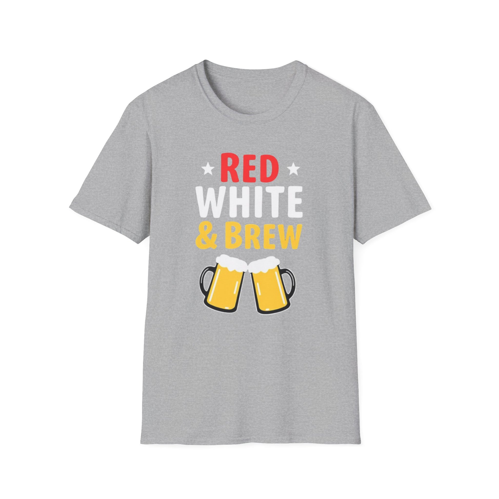 Red White & Brew Shirt, Gift for Dad, Fourth of July Apparel, BBQ Party Wear - Psychonaut Swag