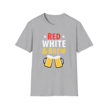 Red White & Brew Shirt, Gift for Dad, Fourth of July Apparel, BBQ Party Wear - Psychonaut Swag