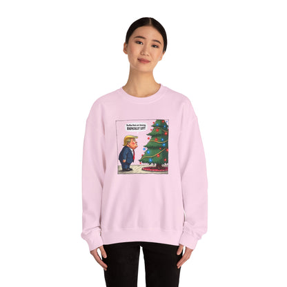 Political Christmas Tree Sweatshirt — "Radically Lit" Holiday Cartoon Crewneck