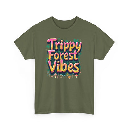 Trippy Forest Vibes Tee, Unisex Cotton T-Shirt, Bohemian Graphic Tee, Psychedelic Shirt, Nature Lover Gift, Festival Apparel - Psychonaut Swag