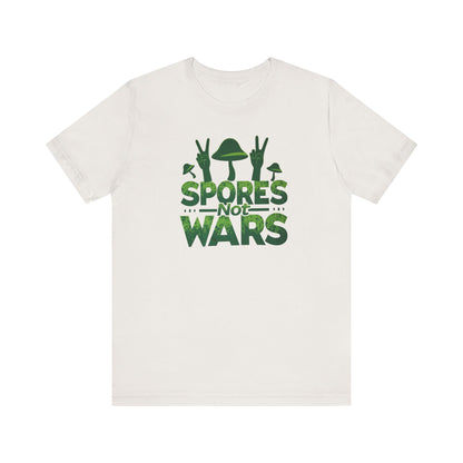 Spores Not Wars - Eco-Friendly Statement Shirt, Casual Wear, Gift for Nature Lovers, Unique Graphic Tee, Sustainable Fashion - Psychonaut Swag