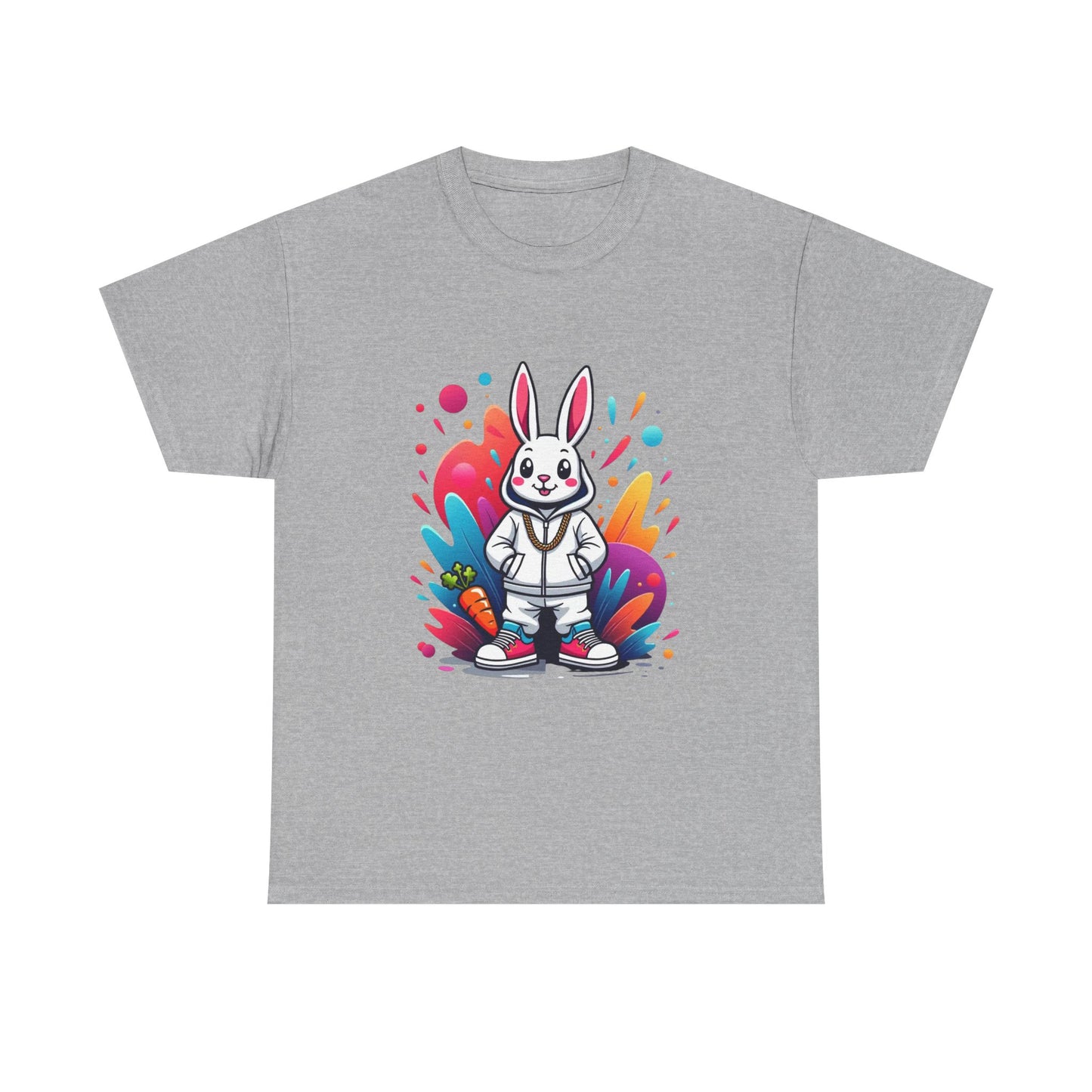 Easter Bunny Graphic Tee — Cute Cartoon Rabbit with Carrot