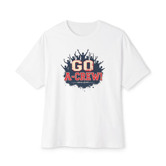 Go A-Crew! Graphic Tee — Team Spirit Oversized Boxy T-Shirt