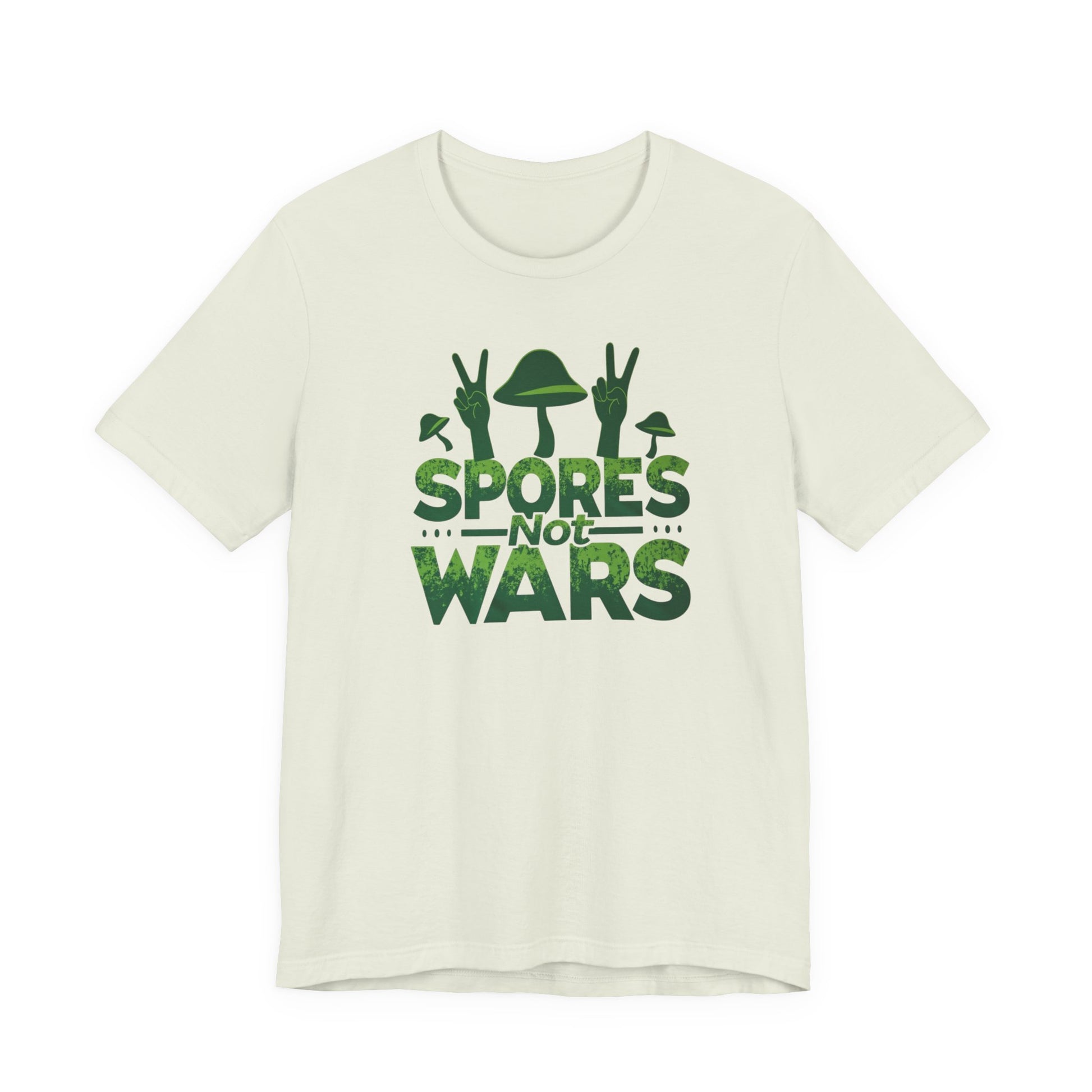 Spores Not Wars - Eco-Friendly Statement Shirt, Casual Wear, Gift for Nature Lovers, Unique Graphic Tee, Sustainable Fashion - Psychonaut Swag
