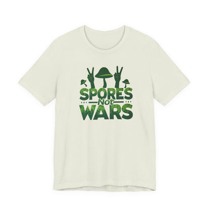 Spores Not Wars - Eco-Friendly Statement Shirt, Casual Wear, Gift for Nature Lovers, Unique Graphic Tee, Sustainable Fashion - Psychonaut Swag