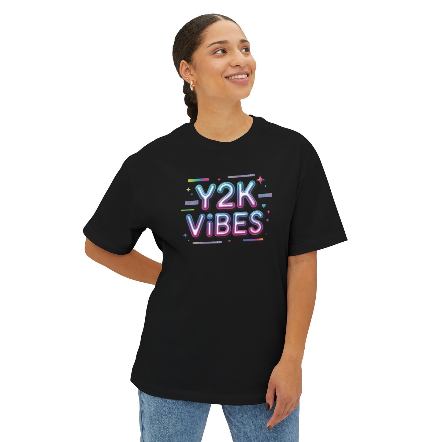 Y2K Vibes Tee - Retro 2000s Graphic Boxy T-Shirt