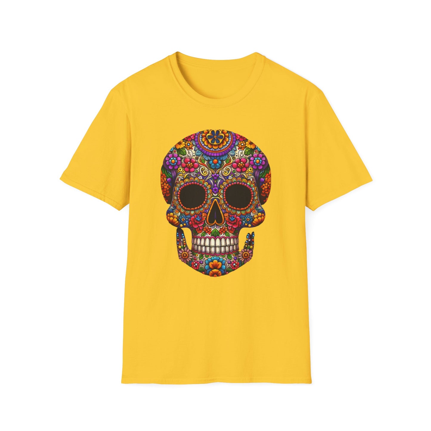 Floral Skull, Unisex Softstyle T-Shirt - Psychonaut Swag