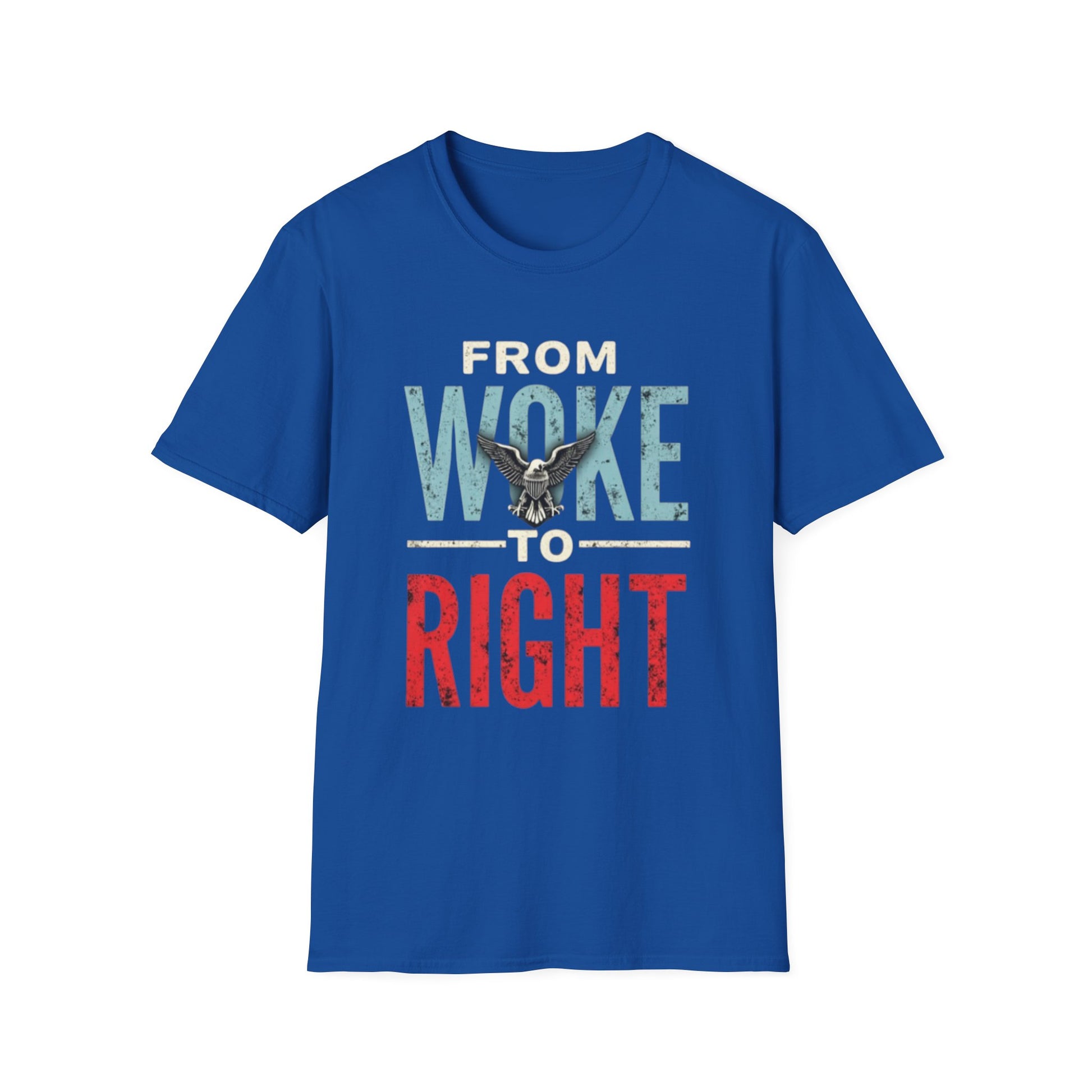 Woke to Right, Graphic Tee - From Woke to Right, Casual Wear, Gift for Friends, Statement T-Shirt, Everyday Fashion, Political Humor - Psychonaut Swag