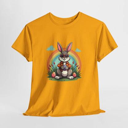 Easter Bunny Rainbow T-Shirt — Cute Bunny Holding Eggs Tee