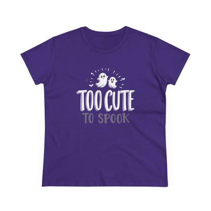 Too Cute to Spook Women's Cotton Tee, Halloween T-Shirt, Ghostly Graphic Tee, Casual Fall Apparel, Fun Halloween Outfit