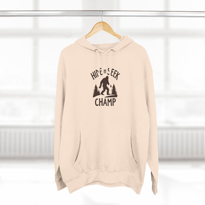 Hide & Seek Champ Hoodie — Bigfoot Sasquatch Graphic Pullover