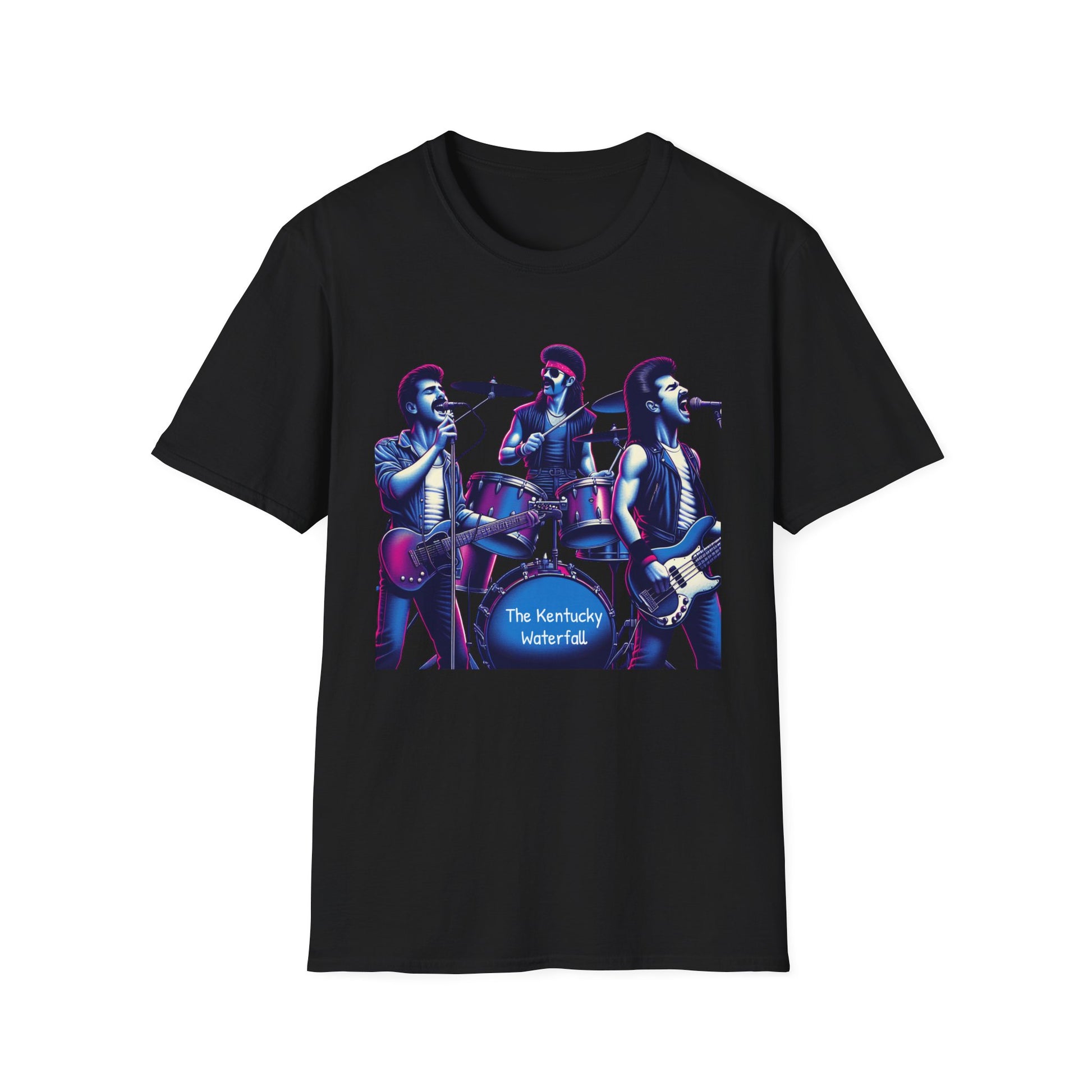 The Kentucky Waterfall, Retro Music Band Unisex Softstyle T-Shirt - Perfect for Concerts and Festivals - Psychonaut Swag