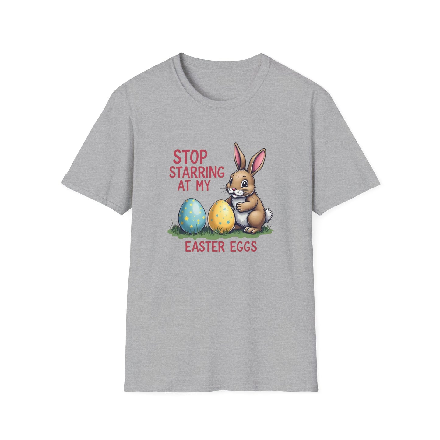 Easter Bunny T-Shirt – "Stop Starring at My Easter Eggs" Cute Holiday Tee