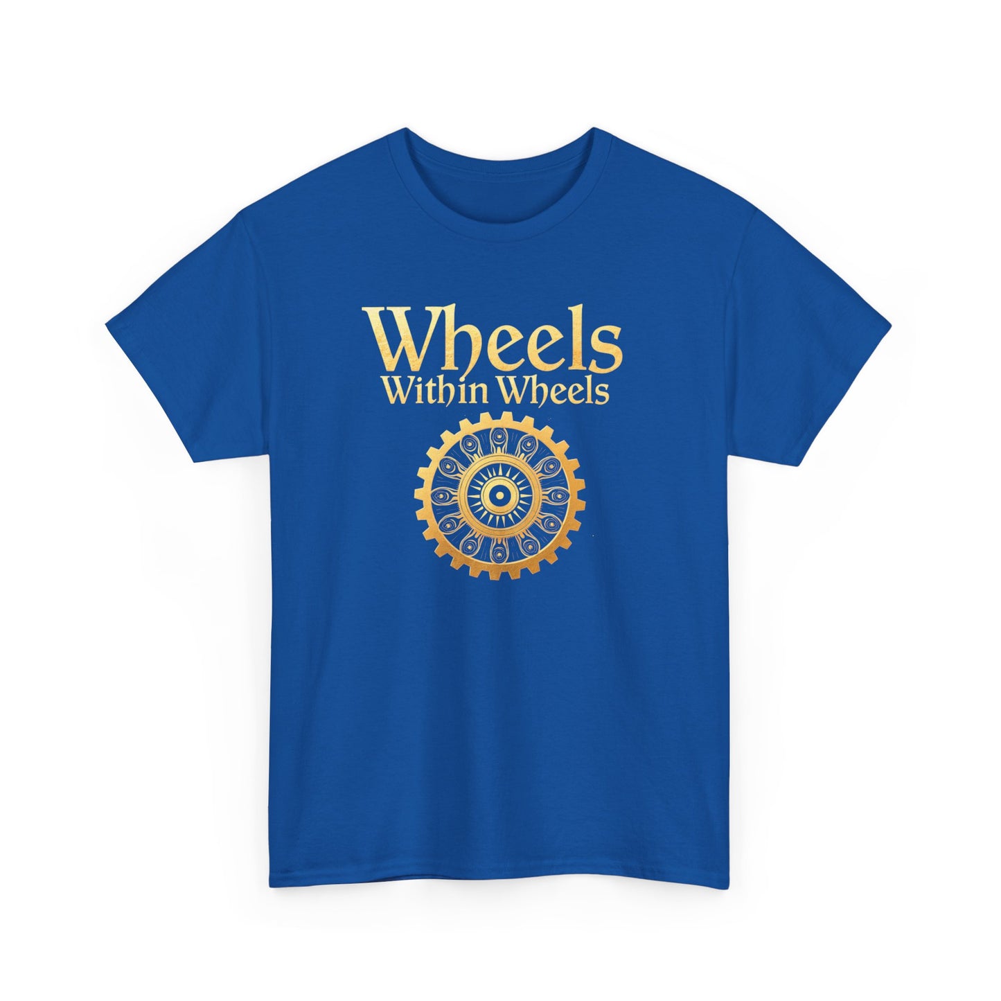Wheels within wheels, Unisex Heavy Cotton Tee, Casual Wear, Gift for Cyclists, Graphic T-Shirt, Birthday Gift, Summer Style - Psychonaut Swag