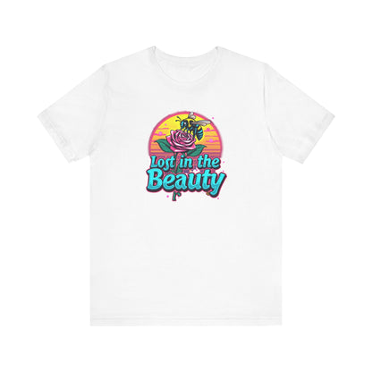 Lost in the Beauty Unisex Tee - Floral Graphic Short Sleeve Shirt - Psychonaut Swag