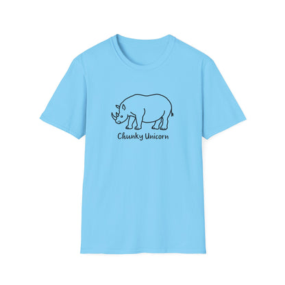 Chunky Unicorn, Rhino, Unisex Softstyle T-Shirt, Funny Tee, Gift for Animal Lovers, Casual Wear, Birthday Present, Unique Graphic Shirt