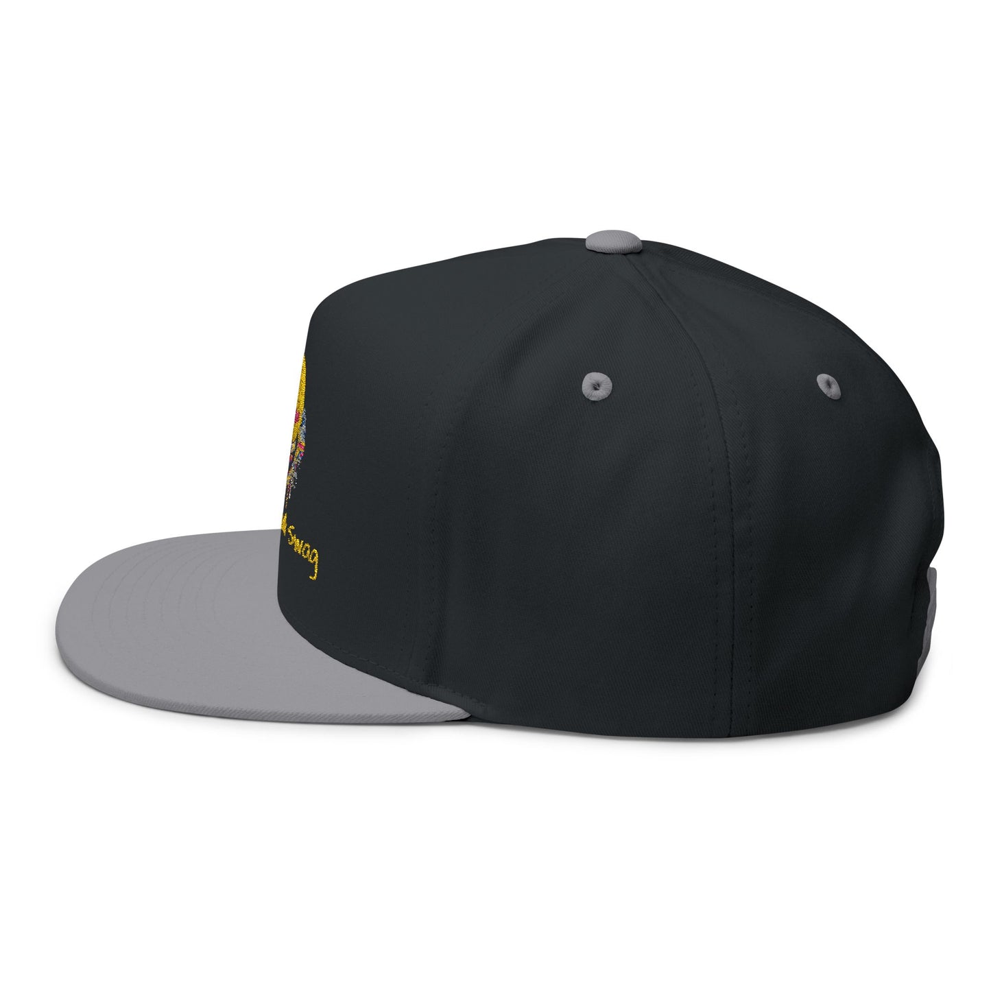 Trippy Smile Hat, Flat Bill Cap (Embroidery)