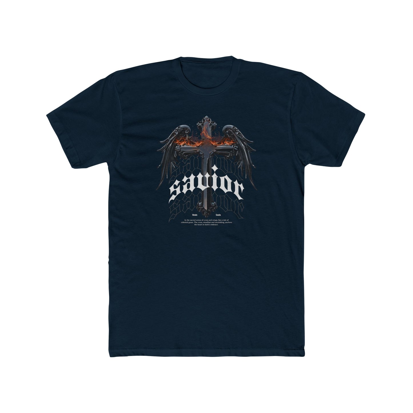 Savior Cross & Wings Graphic Tee - Gothic Christian Streetwear