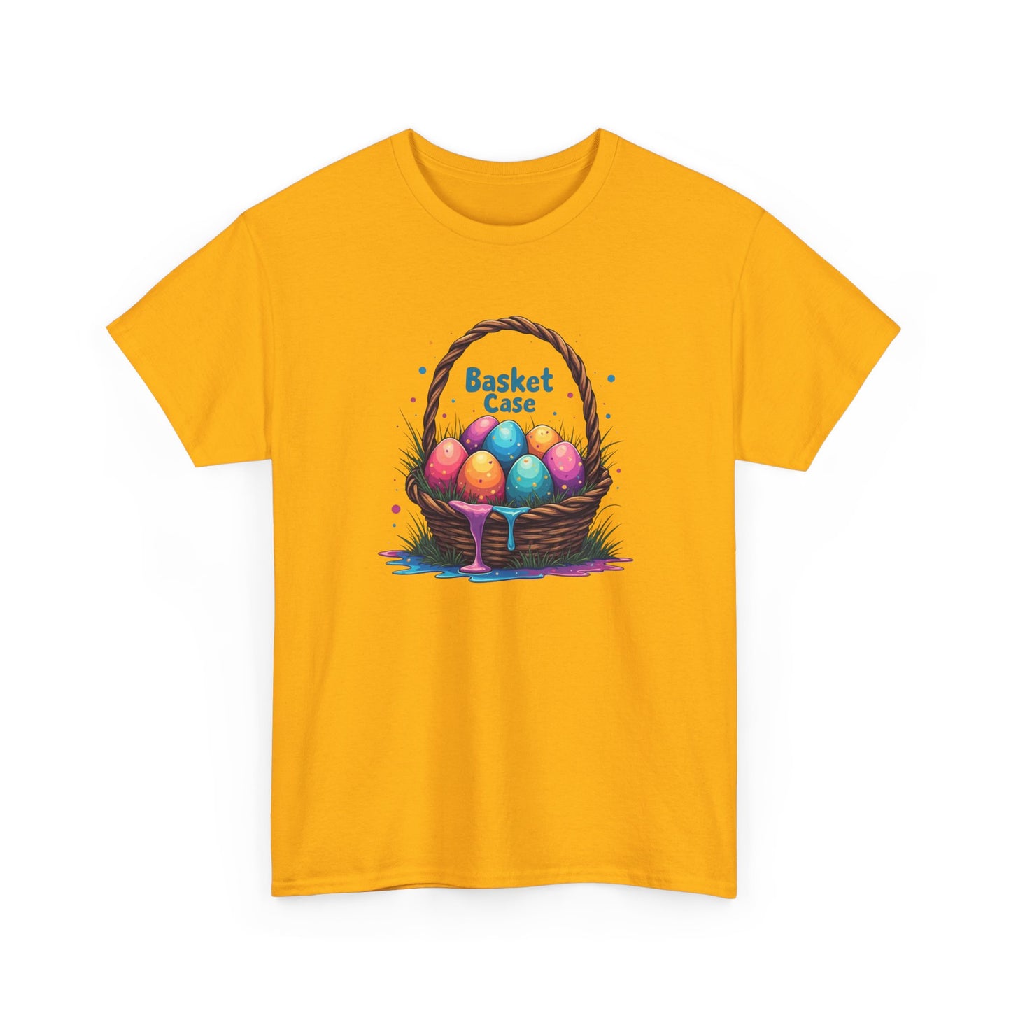 Basket Case, Easter Basket Tee — Colorful Painted Easter Eggs Graphic Shirt