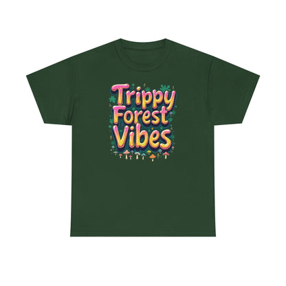 Trippy Forest Vibes Tee, Unisex Cotton T-Shirt, Bohemian Graphic Tee, Psychedelic Shirt, Nature Lover Gift, Festival Apparel - Psychonaut Swag
