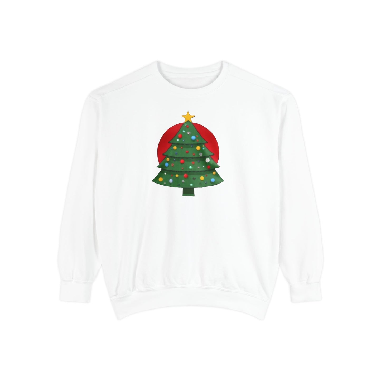 Christmas Tree Sweater, Unisex Garment-Dyed Sweatshirt