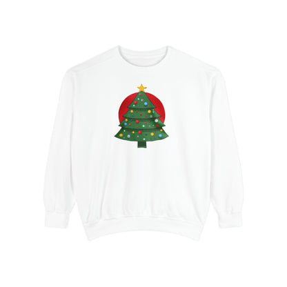 Christmas Tree Sweater, Unisex Garment-Dyed Sweatshirt