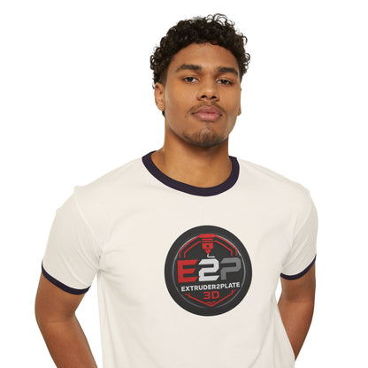 Extruder2Plate 3D Logo Ringer Tee (Extruder2Plate.com)