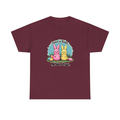 Easter T-Shirt — "Jesus Is Risen, Tell Your Peeps" Cute Peeps Bunny Tee