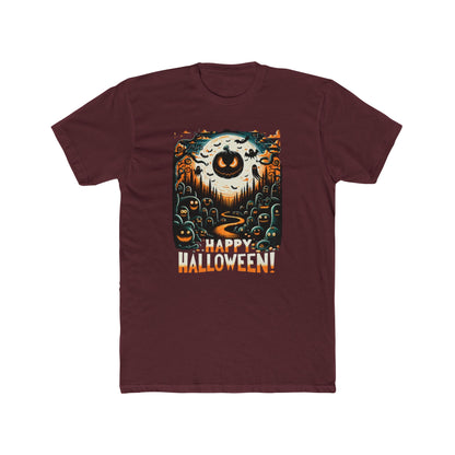 Happy Halloween Graphic Tee, Unisex Cotton Crew Tee, Funny Halloween Shirt, Spooky Apparel, Fall Festive Outfit