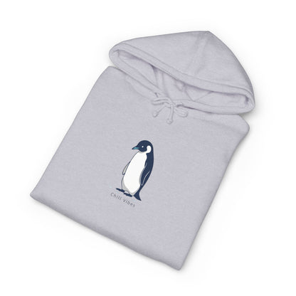 Penguin Chill vibes, Sketch Hoodie — Minimal Penguin Illustration Sweatshirt