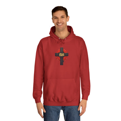Christian Cross Hoodie – Jesus Saves Heart Graphic