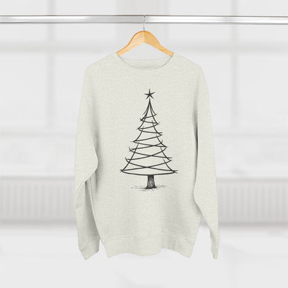 Minimal Sketch Christmas Tree Sweatshirt