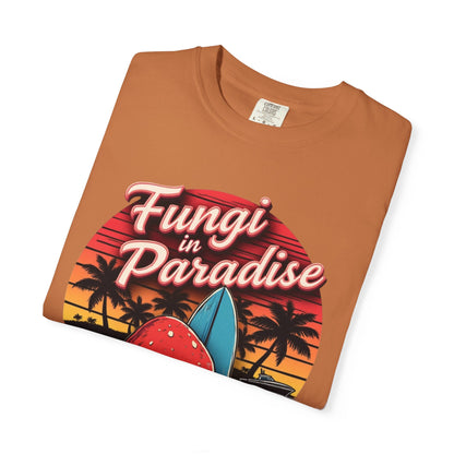Fungi in Paradise Design, Relaxed Tee, Vintage Style Shirt, Gift for Nature Lovers, Eco-Friendly Apparel - Psychonaut Swag