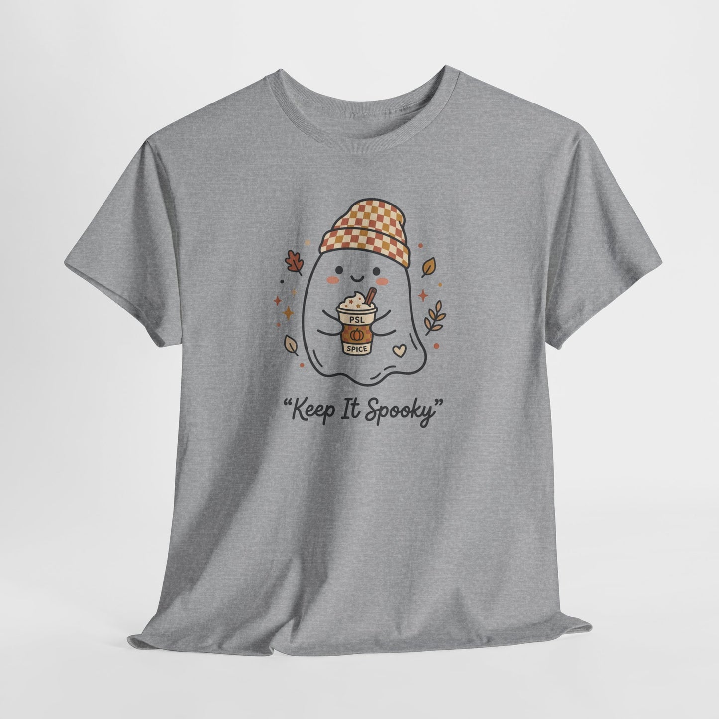 Keep It Spooky Ghost Tee — Cute Fall Halloween Shirt with Pumpkin Latte
