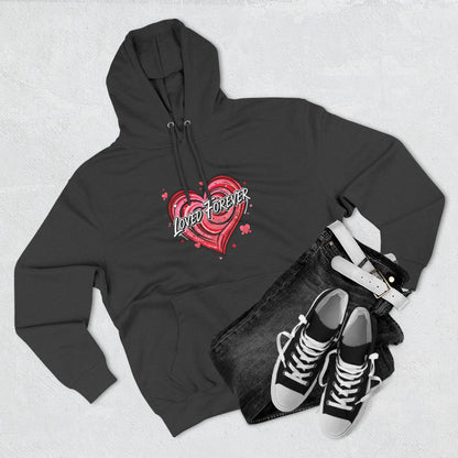 Love Forever Heart Hoodie — Vintage Tattoo Style Valentine's Sweatshirt