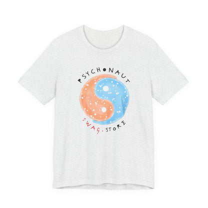 Psychedelic Yin Yang Graphic Tee, Relaxed Fit Short Sleeve T-Shirt, Unisex Casual Wear, Gift for Psychonauts and Free Spirits