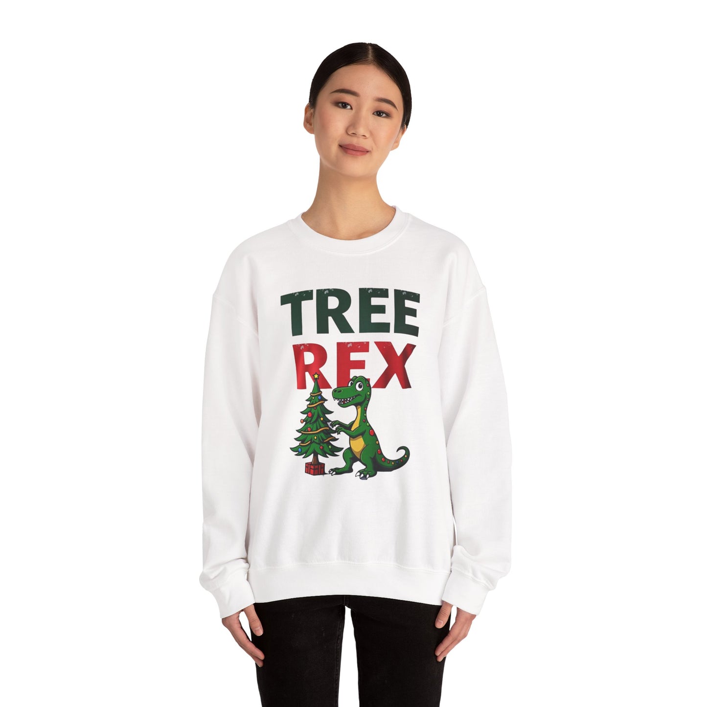 Tree Rex Christmas Sweatshirt — Funny Dino Holiday Crewneck