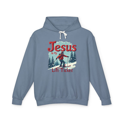 Jesus Is My Lift Ticket Hoodie — Christian Skiing Pullover
