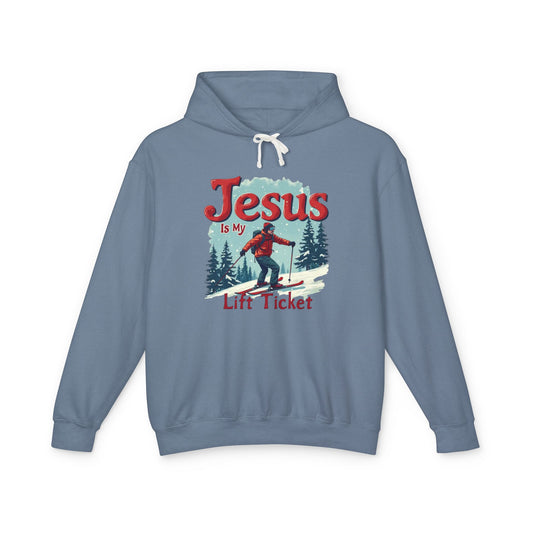 Jesus Is My Lift Ticket Hoodie — Christian Skiing Pullover
