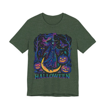 Halloween Witch Graphic Tee, Spooky T-Shirt, Unisex Short Sleeve Shirt, Halloween Costume, Pumpkin Shirt, Fall Festival Apparel