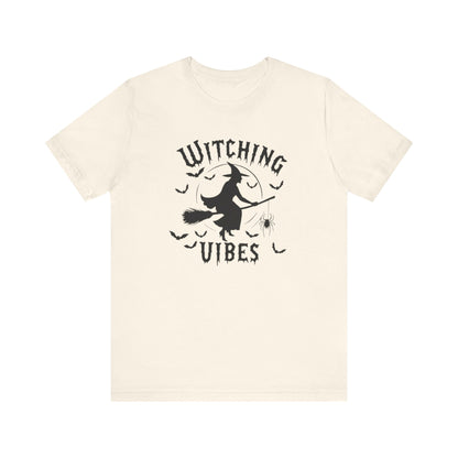Witching Vibes Graphic Tee, Halloween Apparel, Unisex Costume Top, Casual T-Shirt, Spooky Season Outfit, Witchy Gift